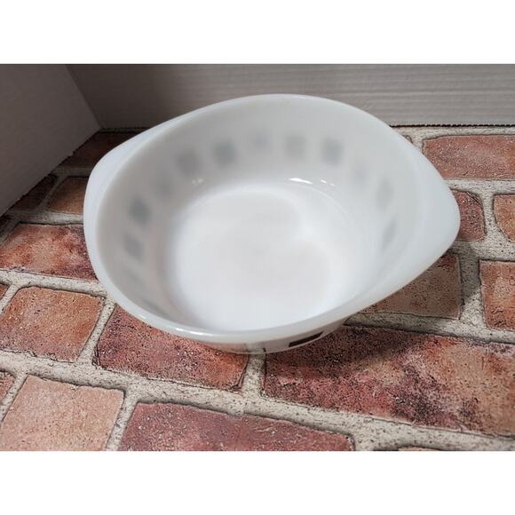 VTG MCM Inland Glass 8.5" Casserole Dish Atomic Snowflake Black Gold No Lid - Picture 2 of 6